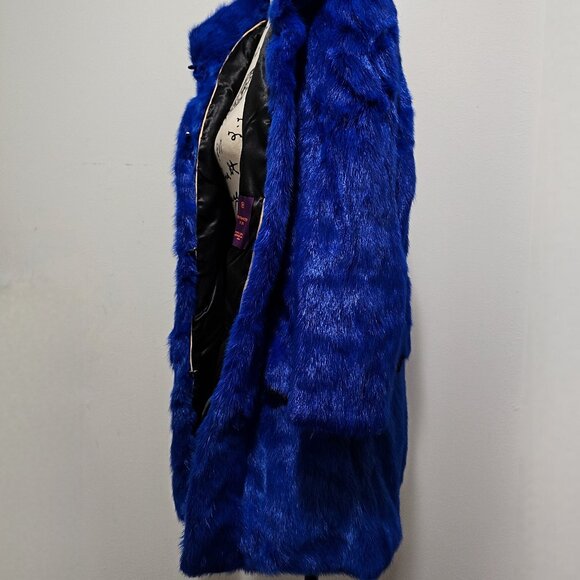 New Real MINK Fur Coat Jacket Stole Cobalt Royal Blue Cornflower Azure No Fox - Picture 5 of 7